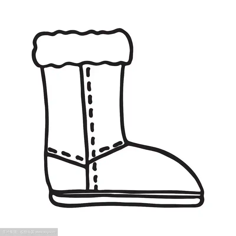 圣诞老人靴子图标上的白色背景