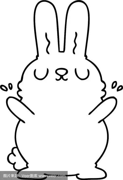 兔子,奇异的,卡通,线条画,可爱的