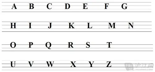 英语字母的大小写书写标准及对照表
