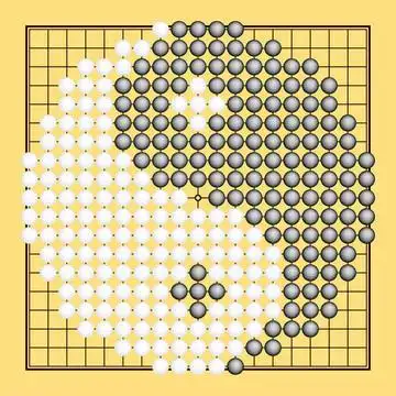 矢量围棋太极阴阳图eps
