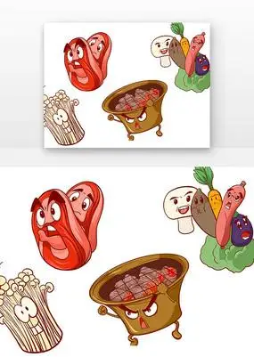 卡通火锅元素模板