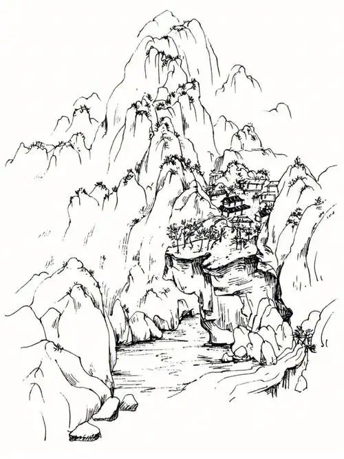 千里江山局部速写步骤