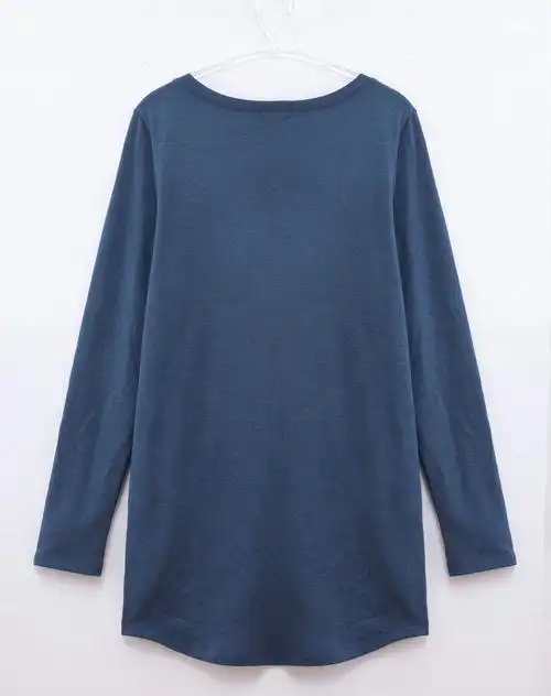 普蓝色时尚韵律摩托女孩长袖t恤