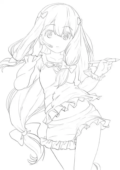 勾线练习——二次元萌妹