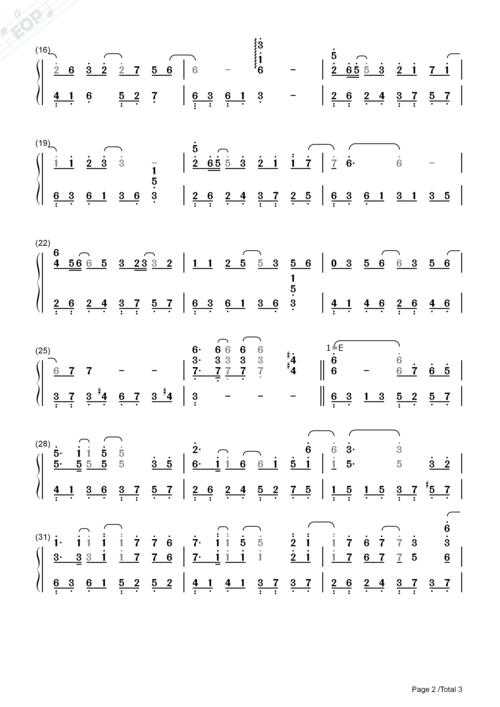 月若流金钢琴简谱