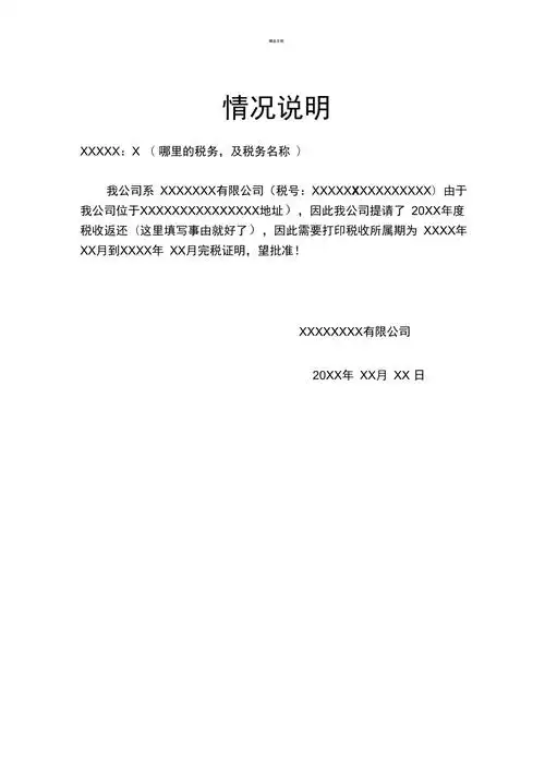 情况说明模板.doc