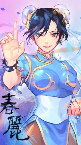 街头霸王来自中国的女性角色春丽肌肉手机壁纸图片竖屏1080