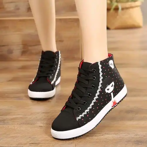 小学生球鞋春款粉色帆布布鞋中大童女童鞋高帮单帆布鞋