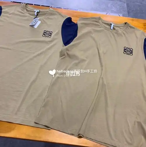 罗意威loewe拼色短袖t恤真假对比图