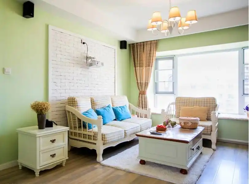 恒大御景湾90平两居室韩式田园风格效果图 - 维客网装修效果图