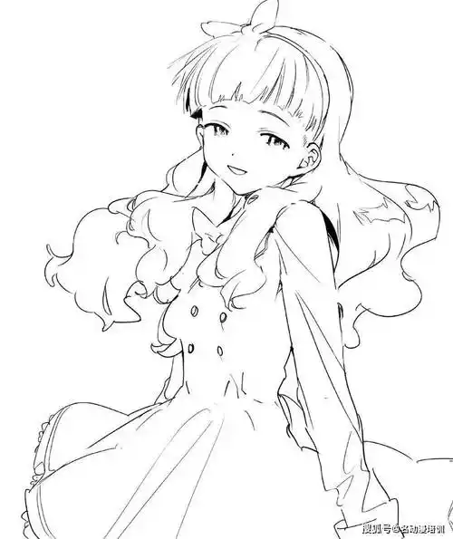 动漫人物女生线稿作品参考