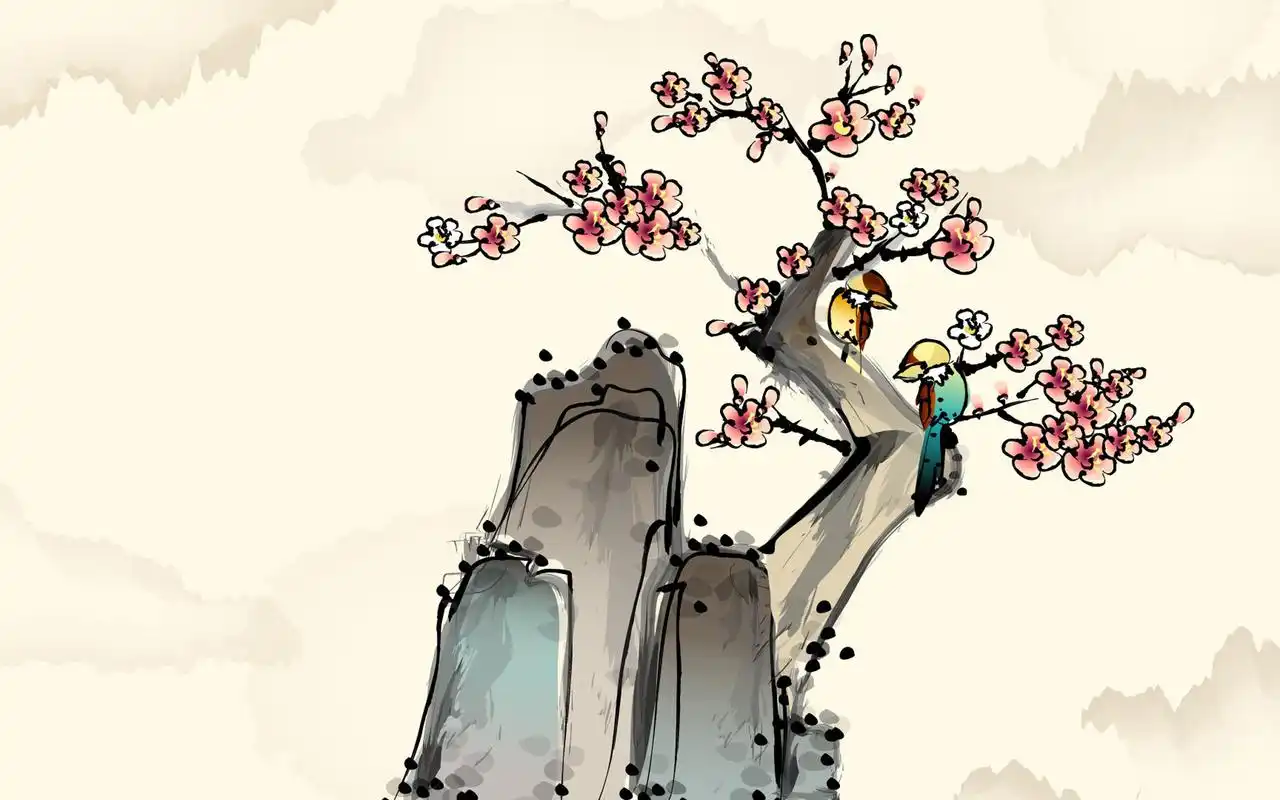 唯美山水水墨画高清桌面壁纸