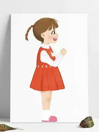 开心的小女孩 i>侧 /i> i>面 /i>