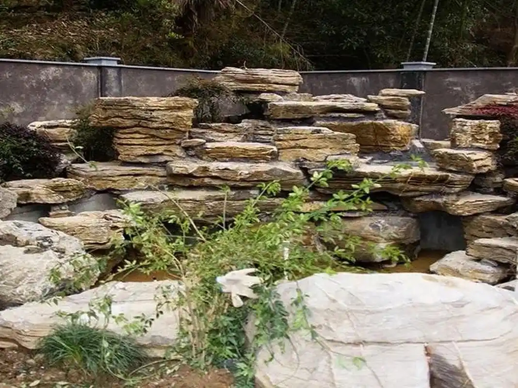 善帛假山流水喷泉制作厂家 #千层石假山厂家# #庭院假山# 鱼池假山