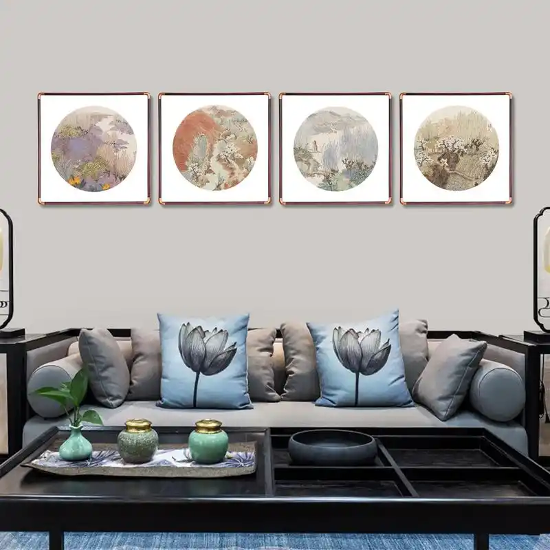 客厅四联画真的太美啦!