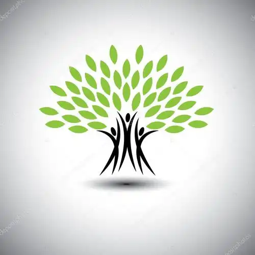 名称:幸福, 快乐的人,作为树的生命-生态概念矢量图标
