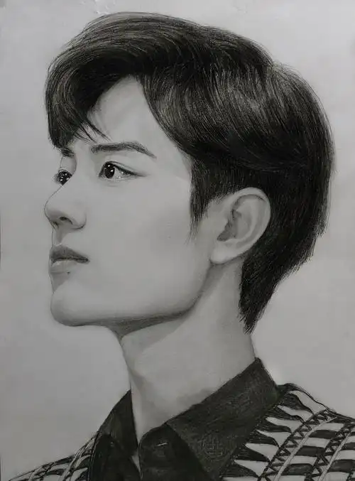 素描风的帅气男神肖战