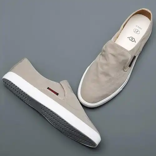 一脚蹬百搭透气软底老北京布鞋春季男鞋男休闲板鞋驾车乐福帆布鞋