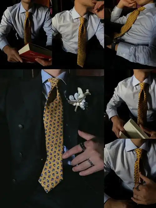 衬衫领带胸花西装