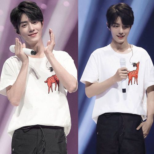 肖战同款衣服白色t恤短袖女夏季情侣上衣2022韩版宽松纯棉半袖潮-mc