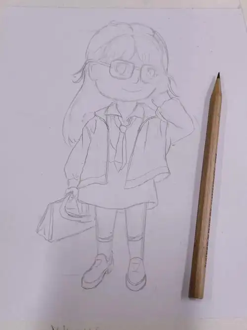第一次试着把人物形象转动漫形象#动漫人物  #手绘  #生活  #彩铅
