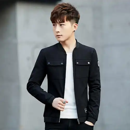 稻草人mexican夹克外套男韩版修身潮流帅气休闲夹克春秋男装衣服