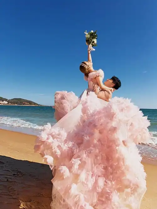 杂志封面既视感的三亚海景婚纱照太美了60