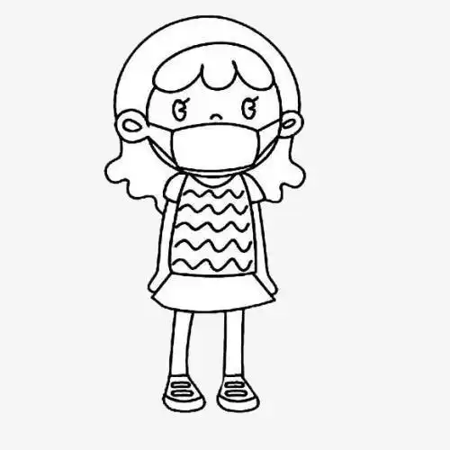 戴口罩人员简笔画