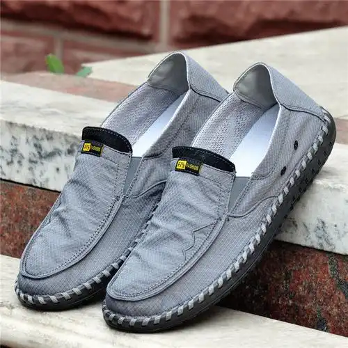 老北京布鞋春夏男款透气男士中老年一脚脚蹬口袋鞋软布鞋
