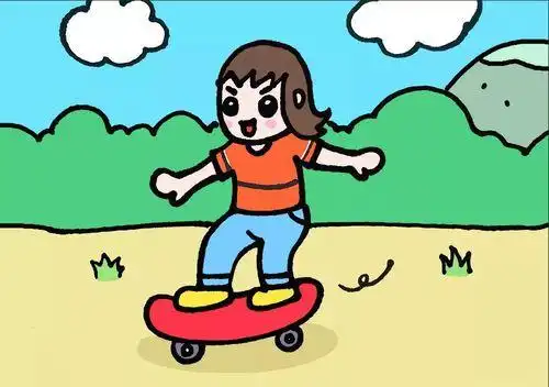 有趣的一天简笔画彩色