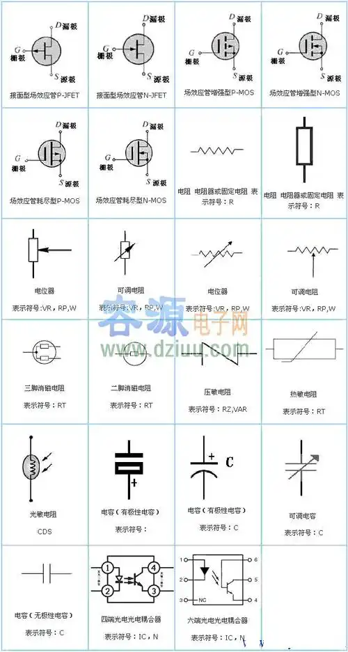 电子电路图符号大全 - 科普电气网