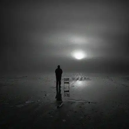 黑白男人意境背影伤感图片