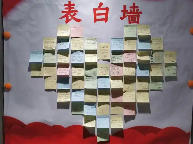 设置"表白墙",供师生将自己对祖国,对党的赞美,祝福和心里话浓缩在一