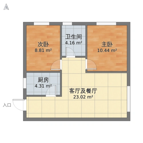 北京市新景家园西区50平米地中海两居