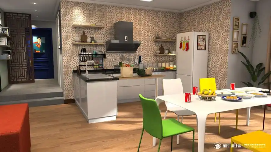 复刻(家有儿女) - 现代风格四室一厅装修效果图 - 鹿画设计效果图