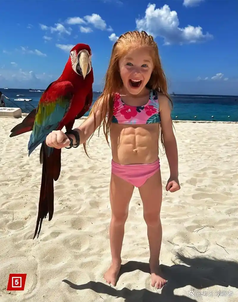 7岁女孩拥有6块结实腹肌,健美运动员都自愧不如!可能和基因有关