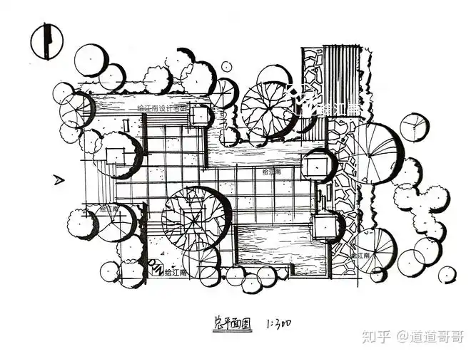 手绘训练│如何画好小尺度景观平面图