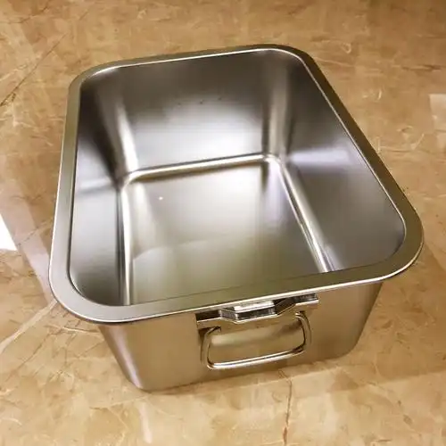 304不锈钢方盘加深长方形蒸饭盘自助餐盆平底饺子菜盘不锈钢盘子