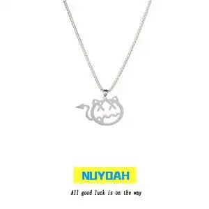 nuyoah小鬼王琳凯同款小恶魔项链潮流百搭土酷毛衣链嘻哈情侣吊坠