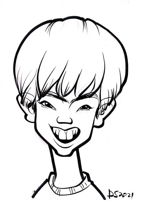 漫画作品似颜绘手稿线描漫像简笔肖像漫画大叔漫画王西振似颜绘线描