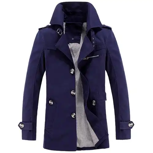 baluoshang春季新款风衣男短款休闲中年男士风衣夹克春秋外套男成熟