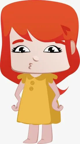 矢量图嘟着嘴的女孩