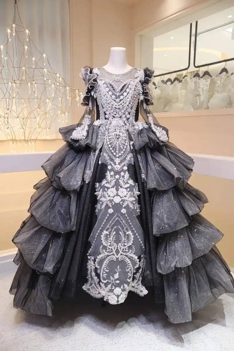 原创设计高定礼服系列【造梦者】黑色.