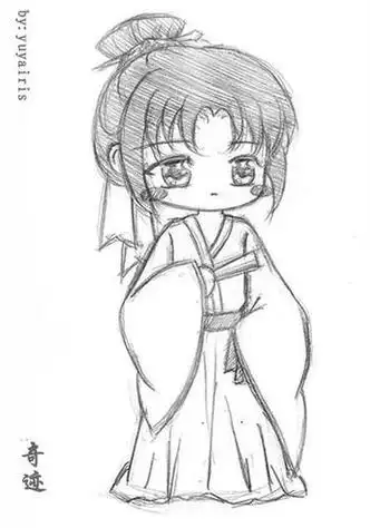 可爱的古风q版人物简笔画教程古风简笔画教程人文绘画古装q版简笔画穿