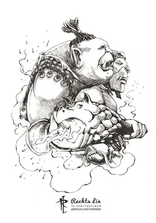 dota2大触手绘作品黑与白就可以展示一切