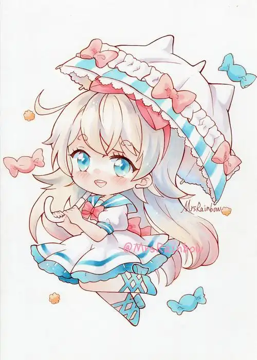 马克笔临摹猫咪伞附绘画教程步骤色号