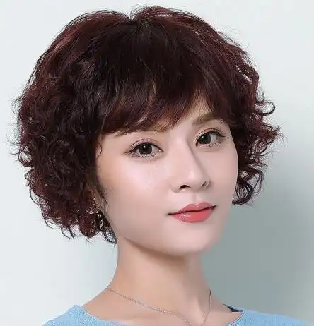 碎发波波头,中老年发型,波波头发型