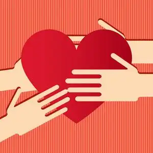 用点子图的顺序心与手的插图照片