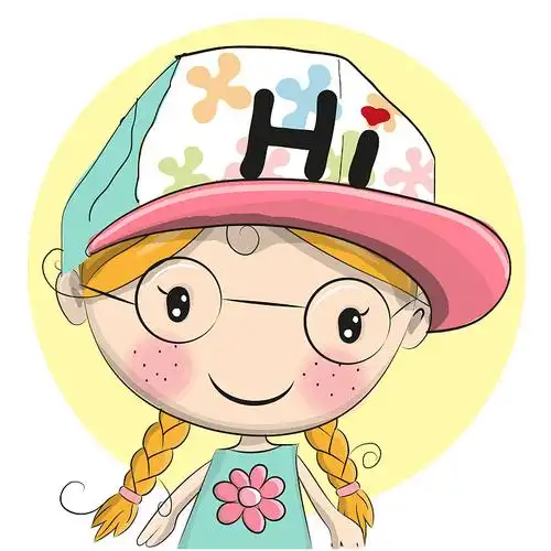 戴眼镜的可爱女孩图片