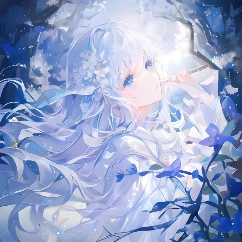 白蓝色系女生动漫头像 原创隅悸动 不喜勿喷 不是原创 原创作者是隅